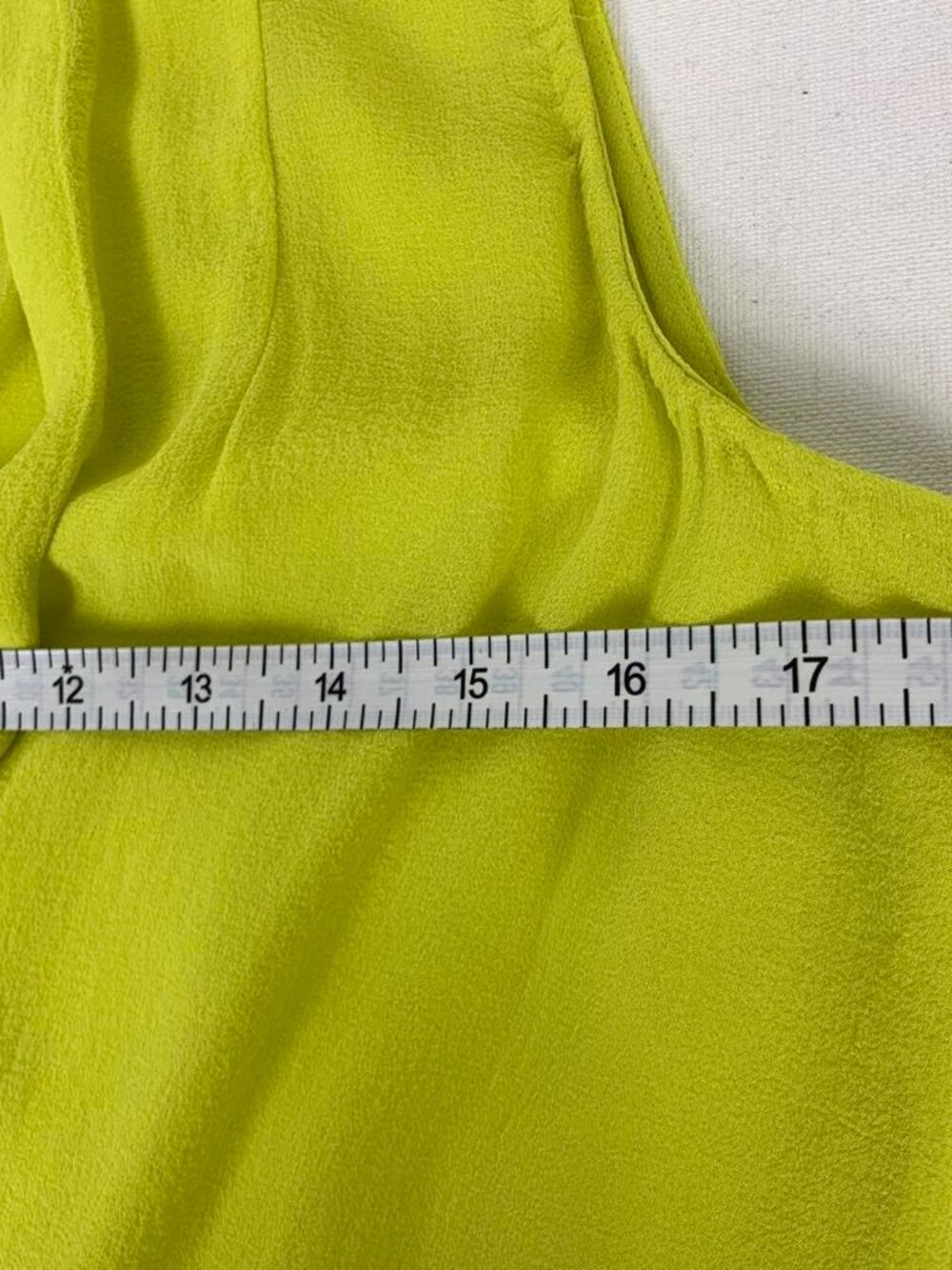 Babaton 100% Silk Crossover Blouse - Vibrant Lime/Chartreuse, Size S/SM - Picture 7 of 8